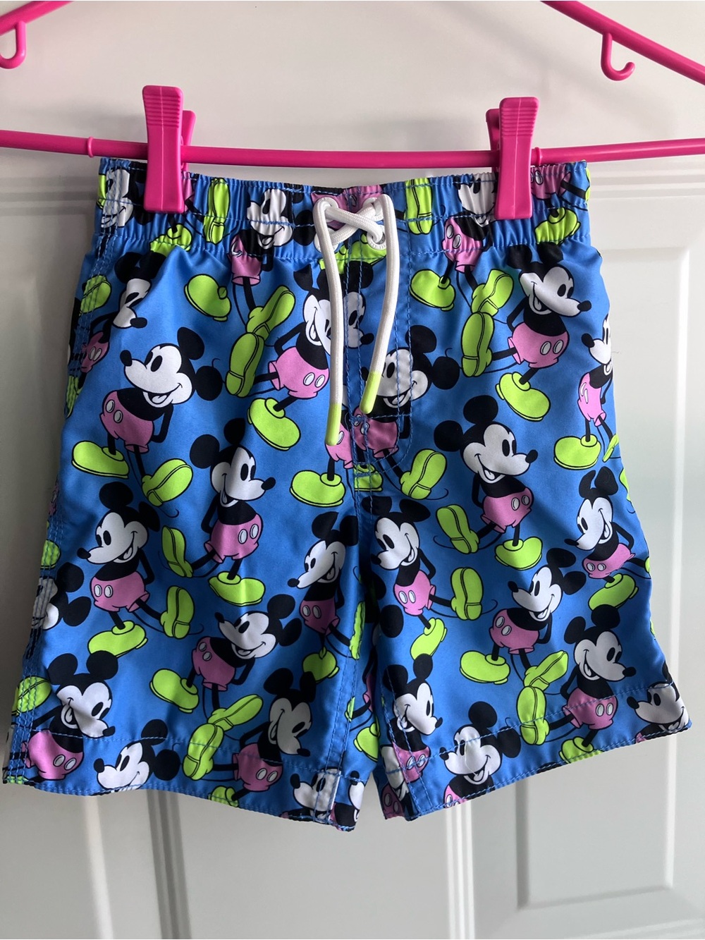 Disney x Gap boys swim shorts blue black white Mickey Mouse size 5